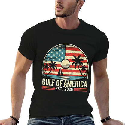 Vintage Gulf Of Us America Retro Sunset Gulf Of Us America T-Shirt