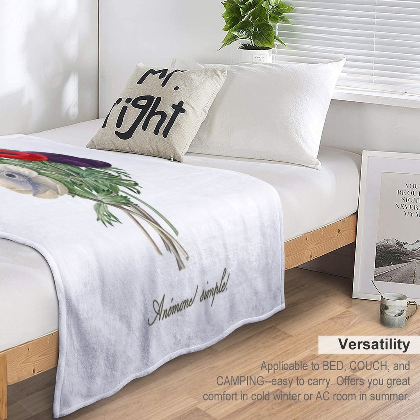 Anemone Illustration Throw Blanket