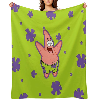 Patrick Star Pattern Throw Blanket