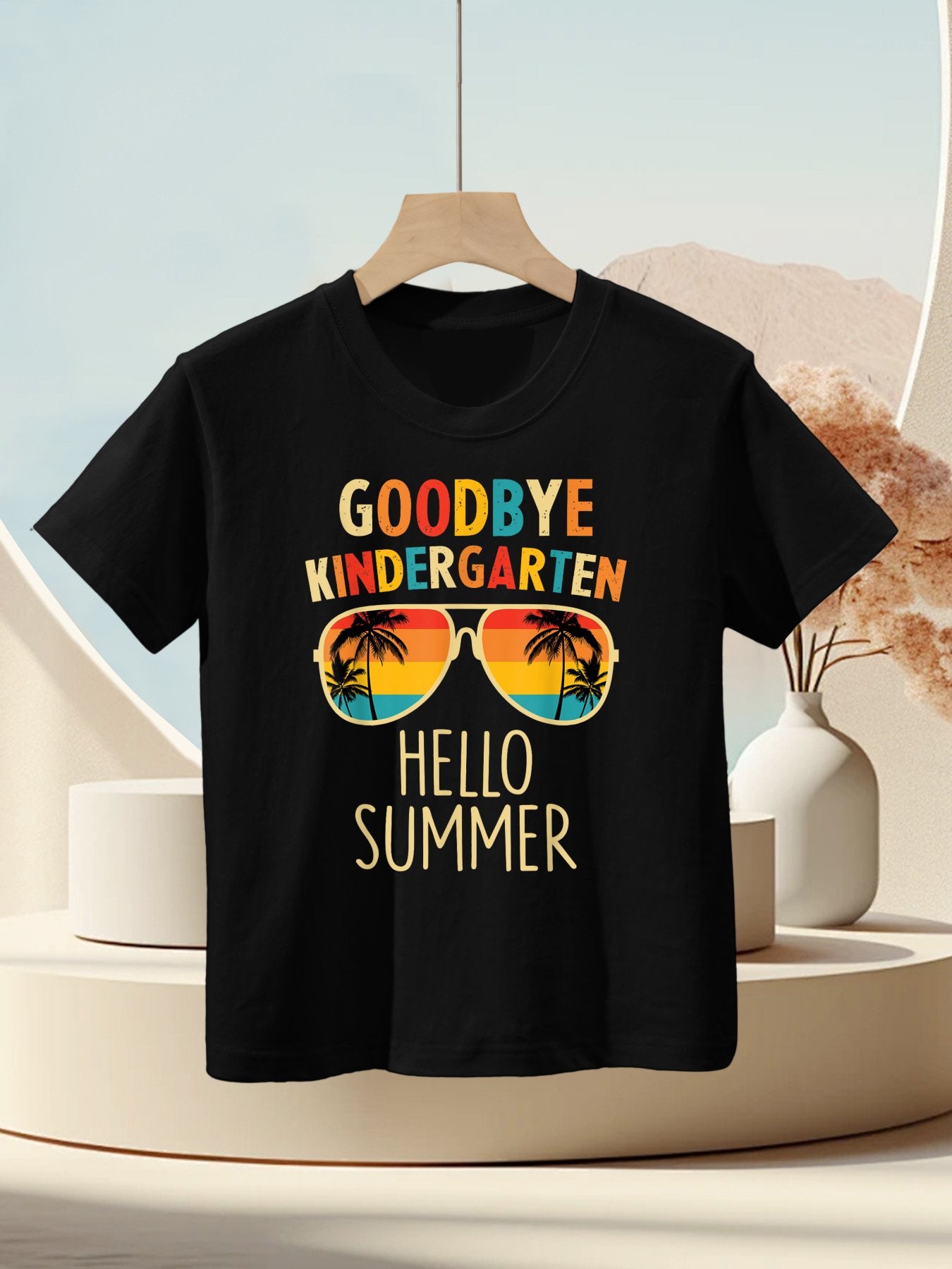 Goodbye Kindergarten Hello Summer Last Day Graduation Boys Kids T-Shirt