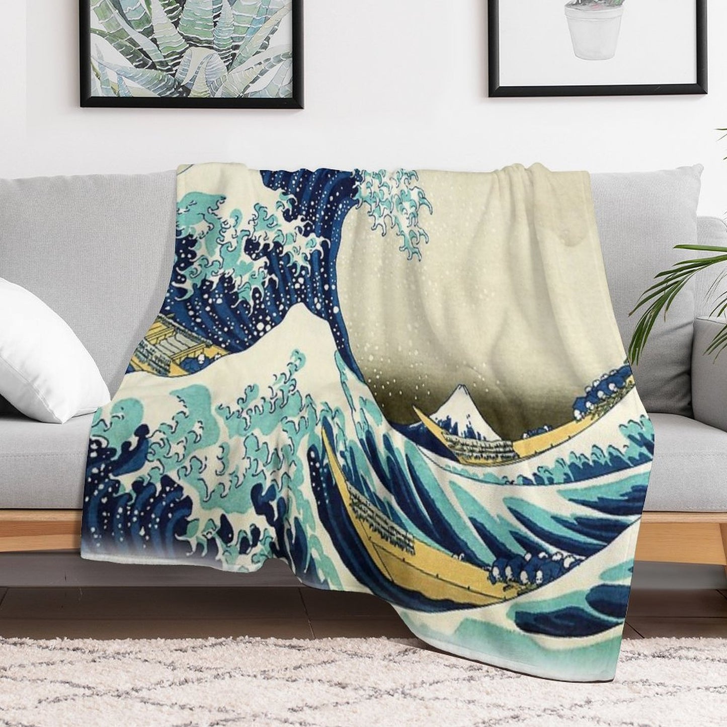The Great Wave Off Kanagawa Throw Blanket