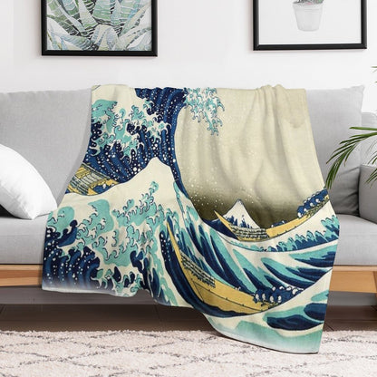 The Great Wave Off Kanagawa Throw Blanket