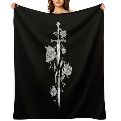 Roses of The Broken Sword Throw Blanket