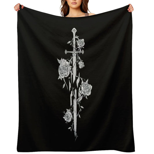Roses of The Broken Sword Throw Blanket