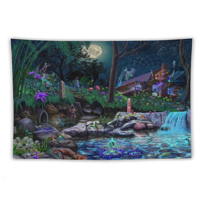 The PsyCabin - Trippy Psychedelic Visionary Garden Tapestry