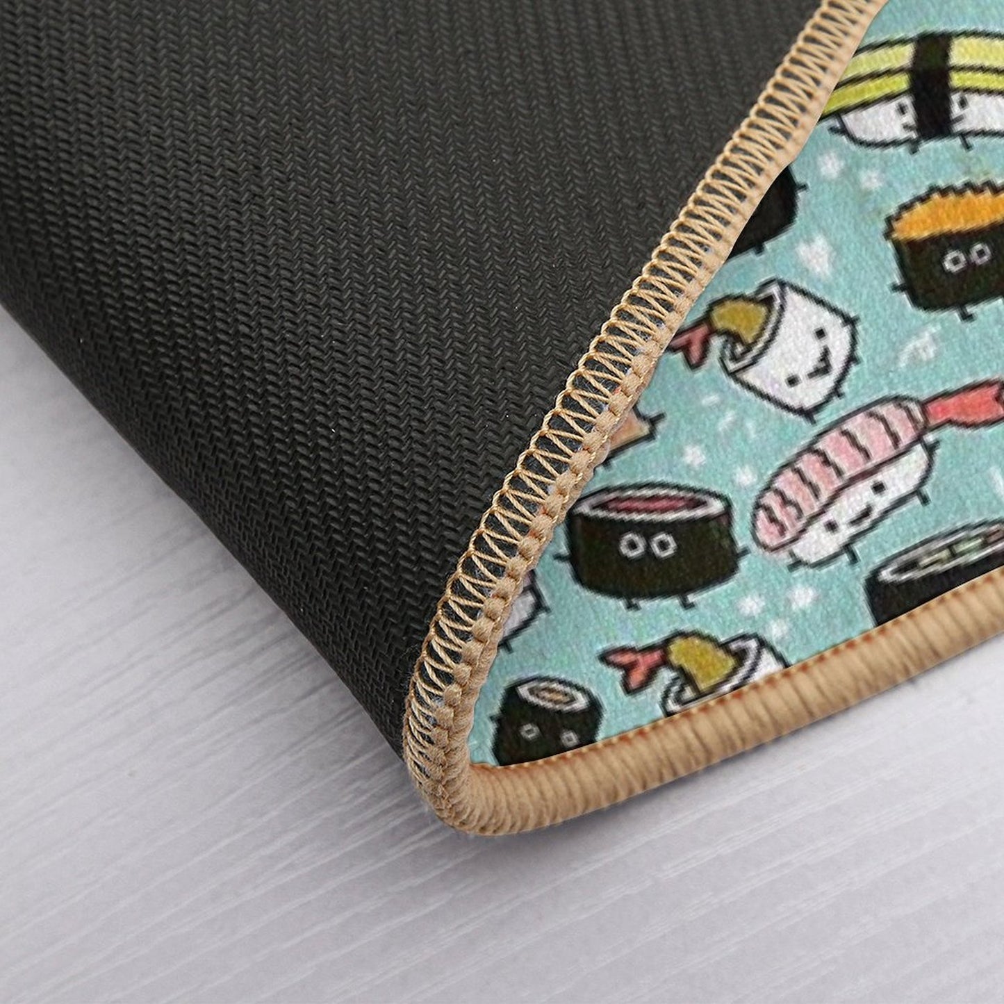 Cute Sushi Pattern  Kawaii Sushi Characters Bath Mat