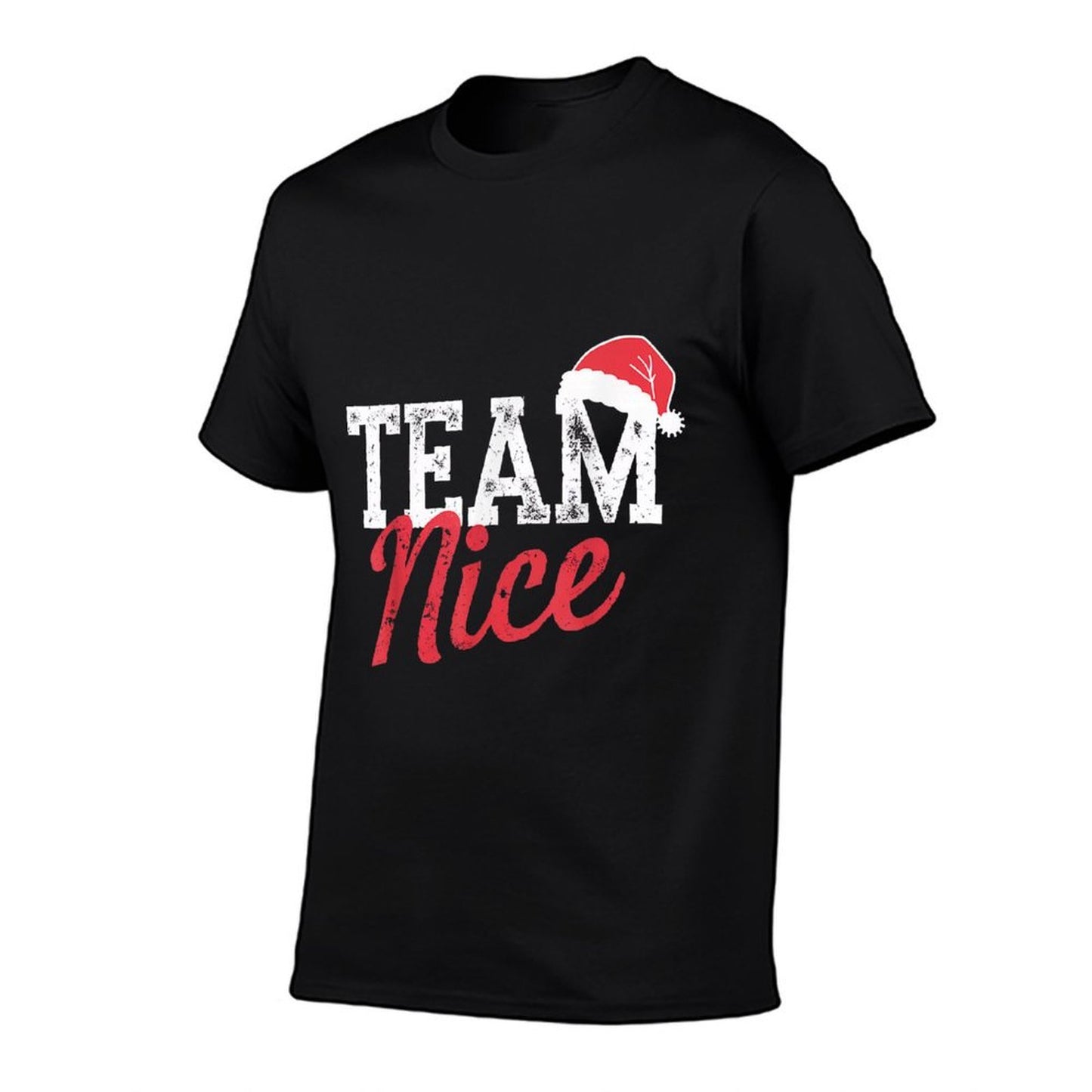 Funny Team Nice Naughty Christmas Sarcastic Couple Matching  Summer-ready Fabric T-Shirt