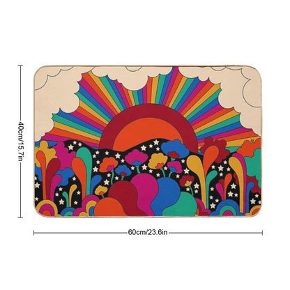 70s Landscape  Anti-Trip Bath Mat