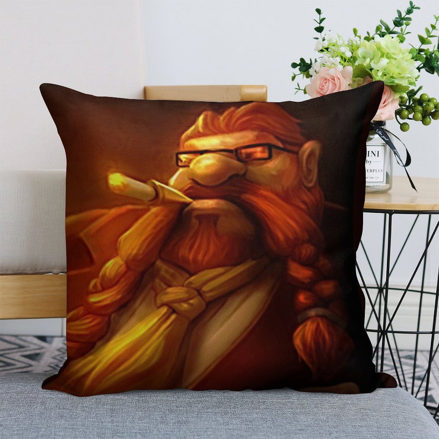 Gragas Alpha Male Linen Throw Pillow Cover
