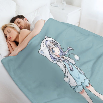 Anime Kawaii Girl Throw Blanket