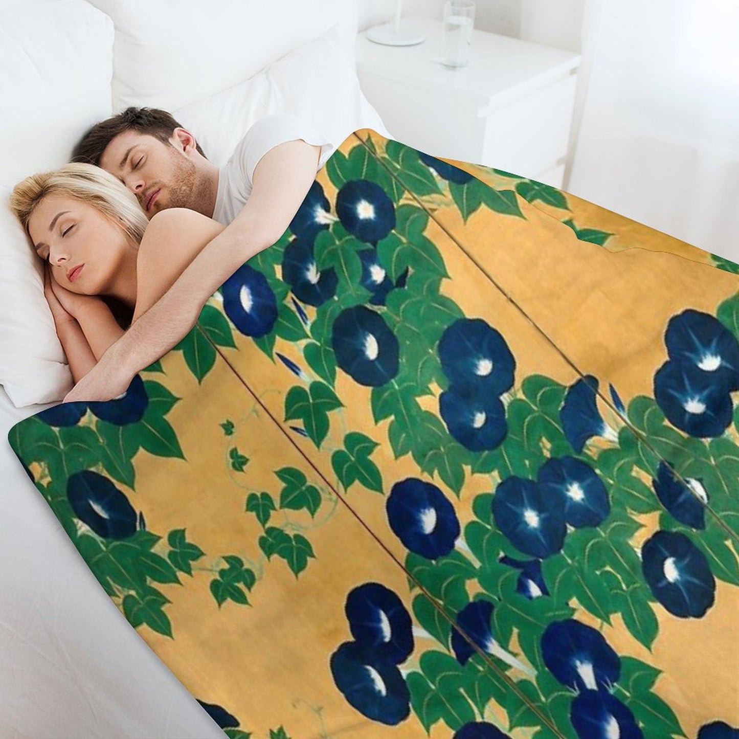Morning Glories by Suzuki Kiitsu Throw Blanket