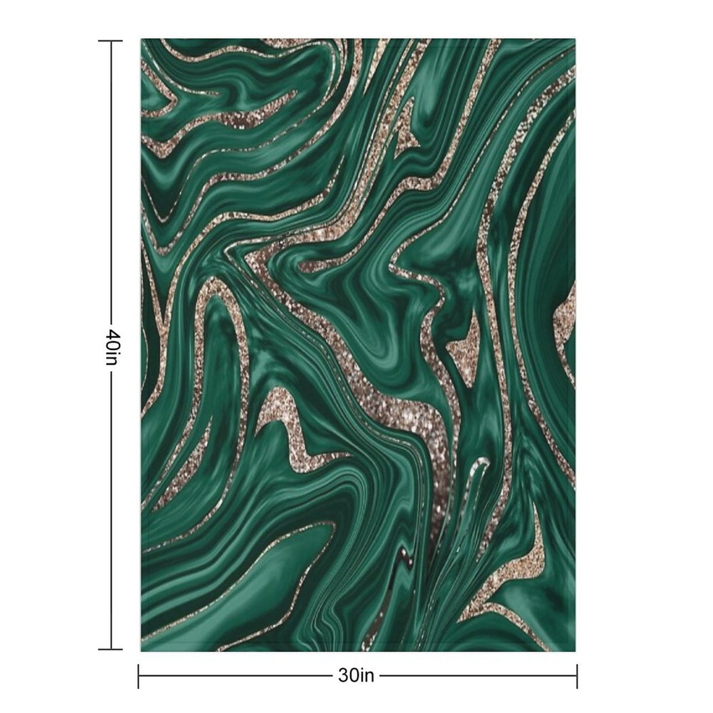 Emerald Green Black Gold Glam Marble #1 (Photo of Glitter Only - Not Reflective) Throw Blanket