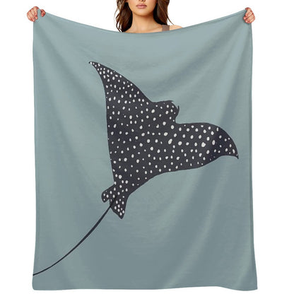 Stingray Fish Illustration Throw Blanket