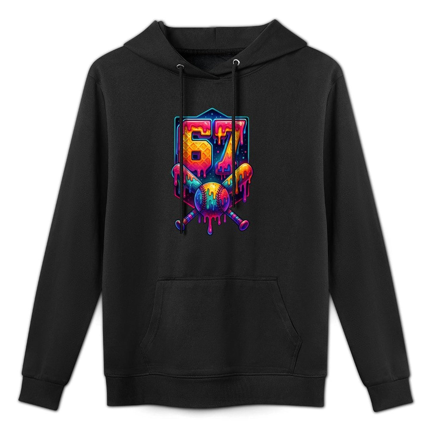67 Meme Trendy Baseball Funny Number 67 Player Six Seven Shrink-Resistant Hoodie