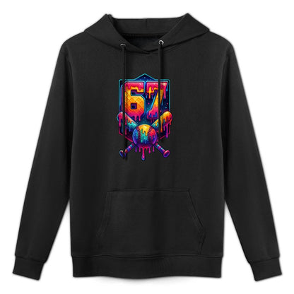67 Meme Trendy Baseball Funny Number 67 Player Six Seven Shrink-Resistant Hoodie