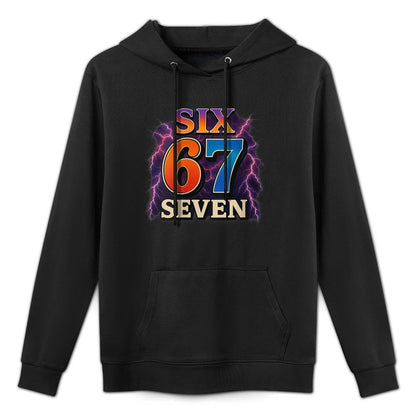 Womens 67 Six Seven 6 7 Meme Design Funny 6 7 Machine Washable Hoodie