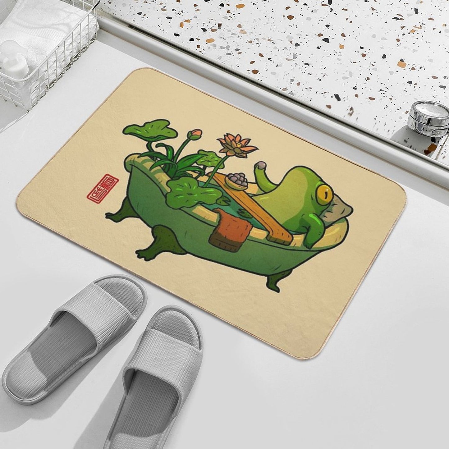 Bathtime Frog Bath Mat