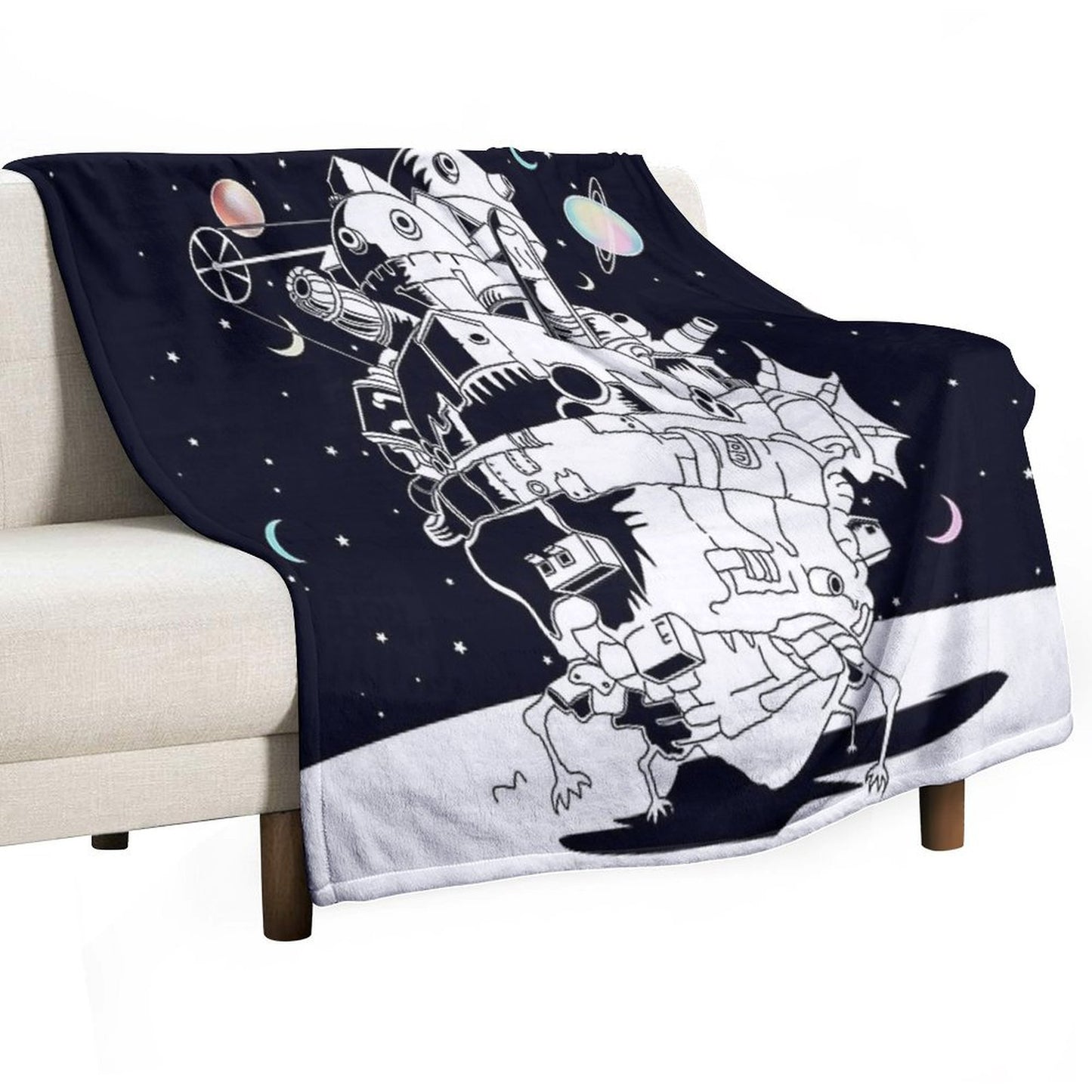Castle in A Starry Night Throw Blanket