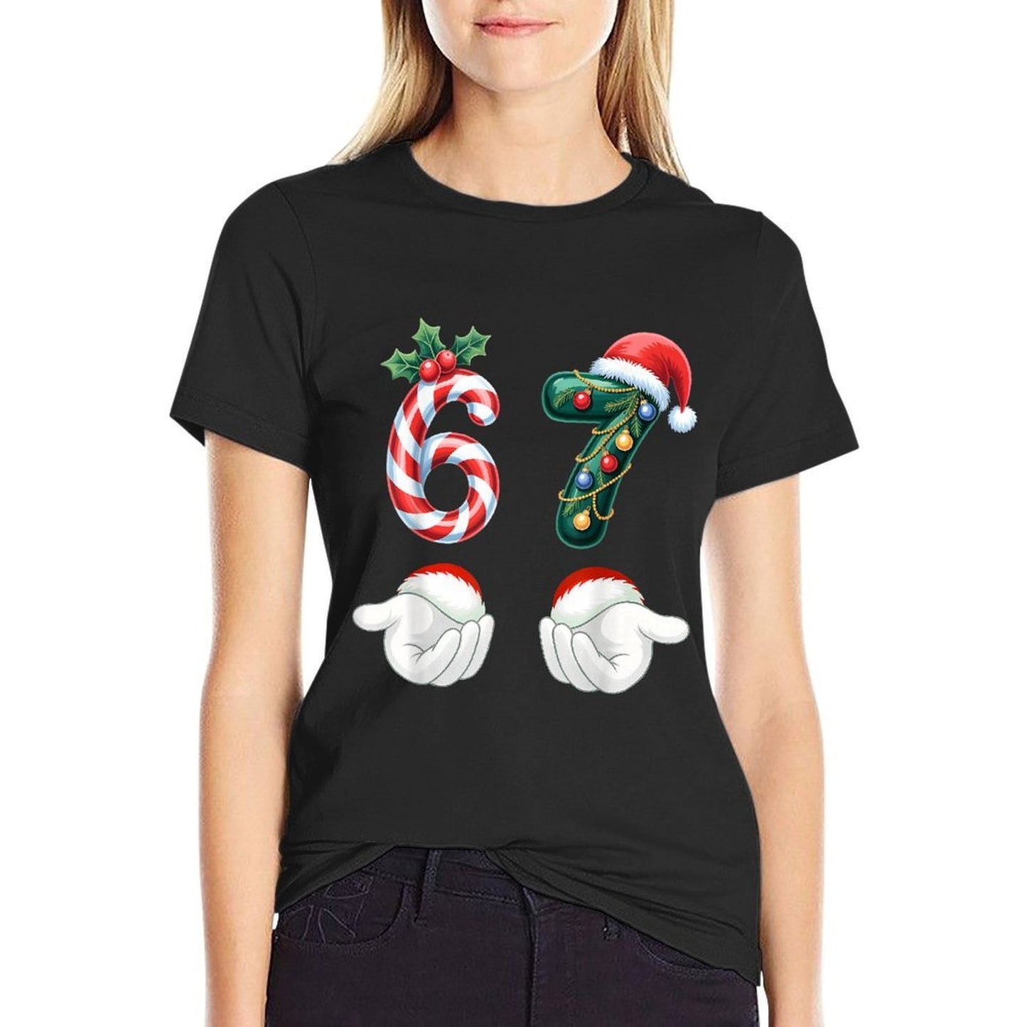 Funny 67 Christmas Pajamas Six Seven Meme 6 7 Elf Santa Xmas  Odor-resistant T-Shirt
