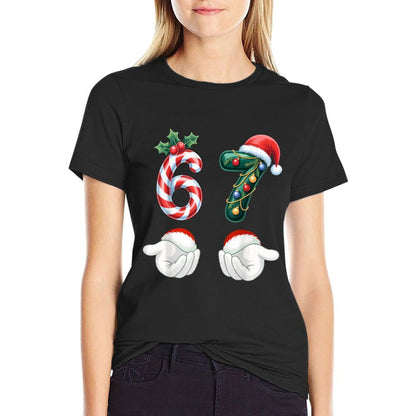 Funny 67 Christmas Pajamas Six Seven Meme 6 7 Elf Santa Xmas  Odor-resistant T-Shirt