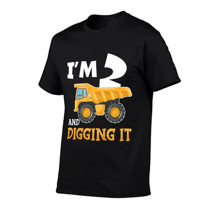 Two 2yr 2th Birthday Construction Boy 2 Years Old T-Shirt