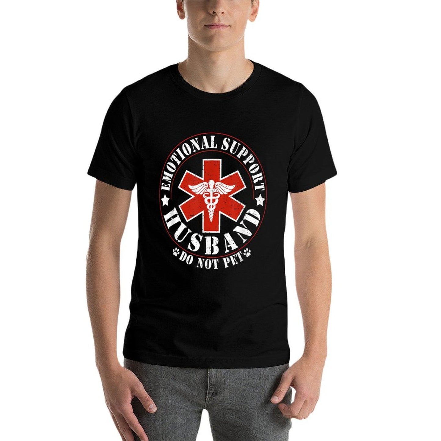 Emotional Support Husband Do Not Pet Funny Mens Husband  Versatile T-Shirt