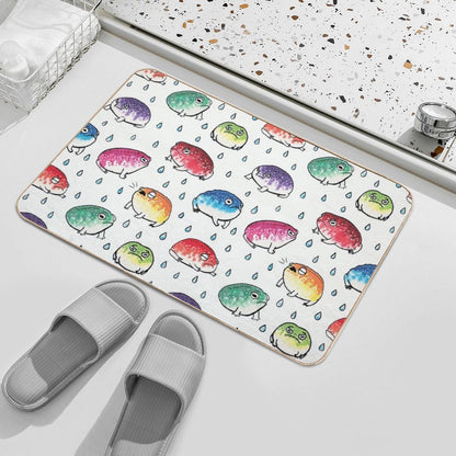 Round Rain Frogs Bath Mat