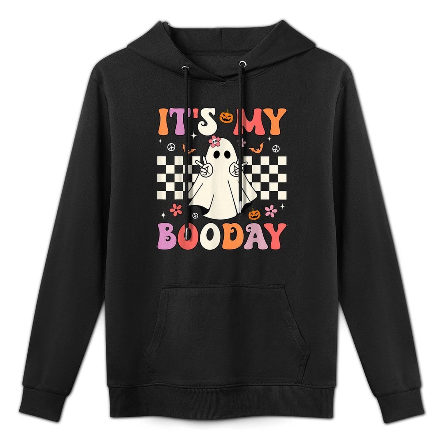 Its My Boo Day Halloween Birthday Ghost Anniversary Girls Kangaroo Pocket Hoodie