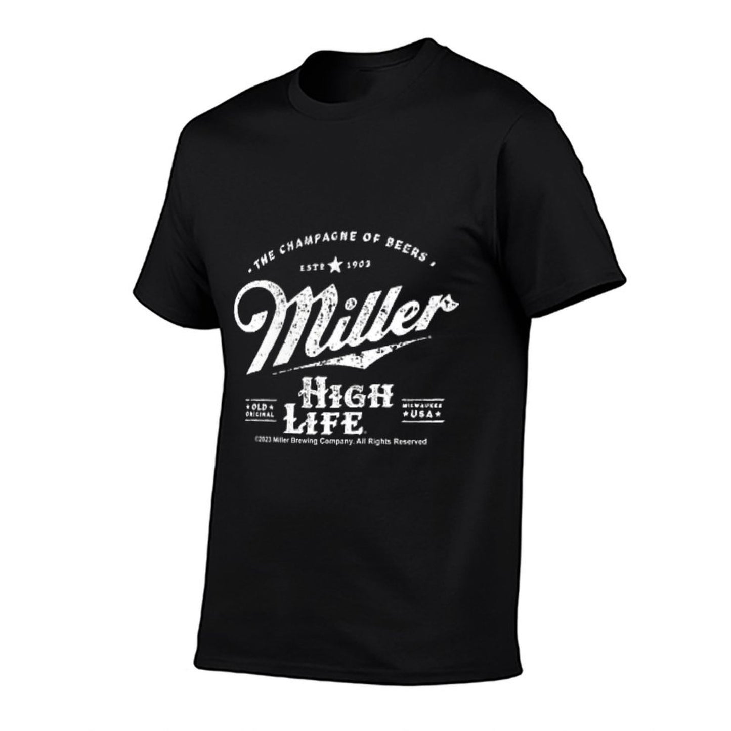 Coors Miller High Life Champagne of Beers Front And Back  Heathered Texture T-Shirt