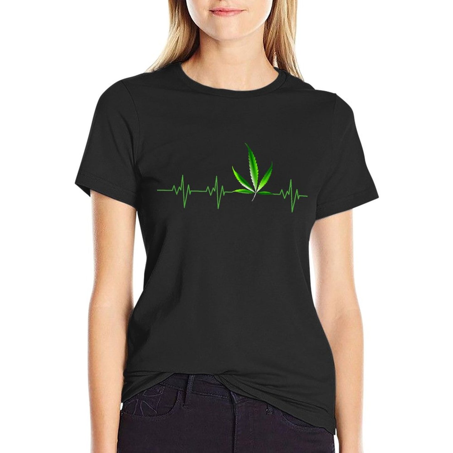 Weed Shirts for Men & Women Marijuana Leaf Heartbeat Gift T-Shirt