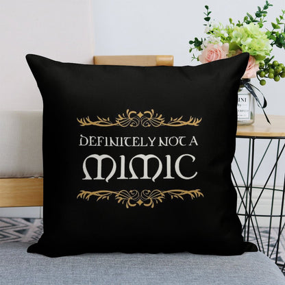 Definitely Not A Mimic Tabletop RPG Addict Linen Throw Pillow Cover