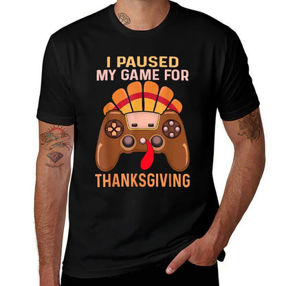 Happy Thanksgiving Gaming Fall Turkey Gamer Boys Kids Men  Slim-fit Cut T-Shirt