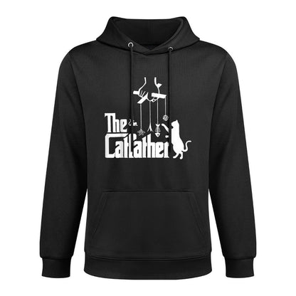 Funny Cat Dad Life The Catfather Fathers Day Mens Vintage Easy Care Hoodie