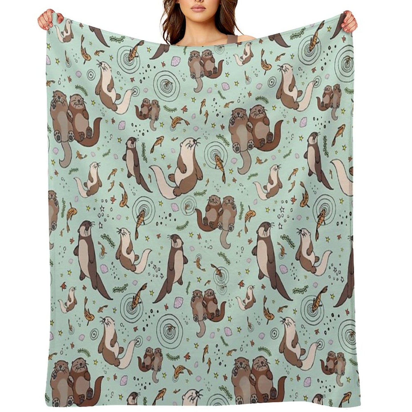 Sea Otters Throw Blanket