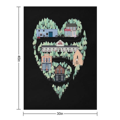 I Love The Town of Schitt's Creek, Where Everyone Fits In. From The Rosebud Motel to Rose Apothecary, A Drawing of The Schitt's Throw Blanket