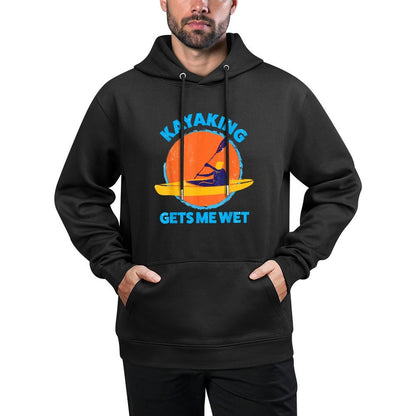 Kayaking Gets Me Wet  Funny Halloween Christmas Kayaks Gift Customizable Surface Hoodie