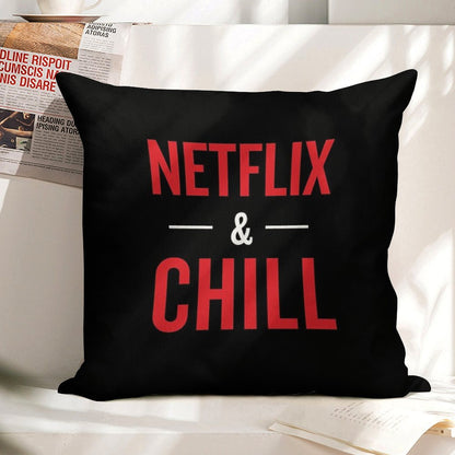 Netflix And Chill Linen Throw Pillow Cover