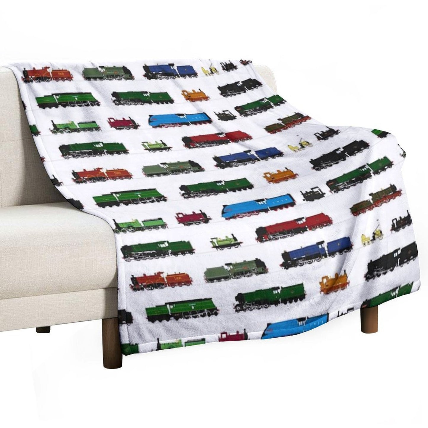 Iconic British Steam Trains Throw Blanket