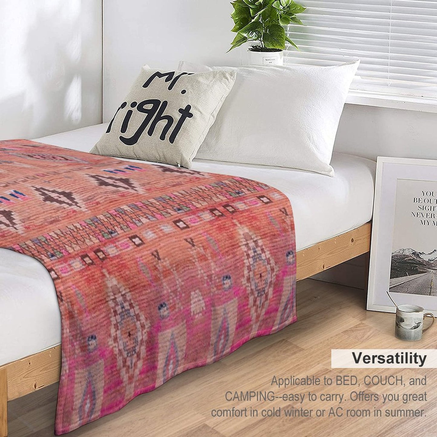 Traditional Moroccan Berber Rug Design Throw Blanket