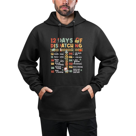 12 Days Of Dispatching 911 Dispatcher Christmas Pajama Versatile Streetwear Hoodie