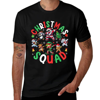 2025 Christmas Tree Lights Dabbing Santa Xmas Boys Men Kids Comfortable T-Shirt