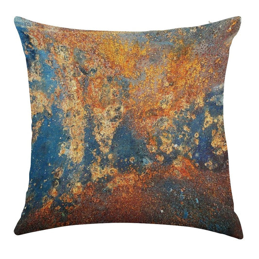 Autumnal Rust Linen Throw Pillow Cover