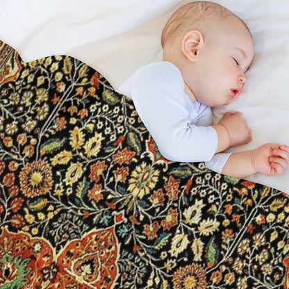 Antique Persian Mohtashem Kashan Rug Print Throw Blanket