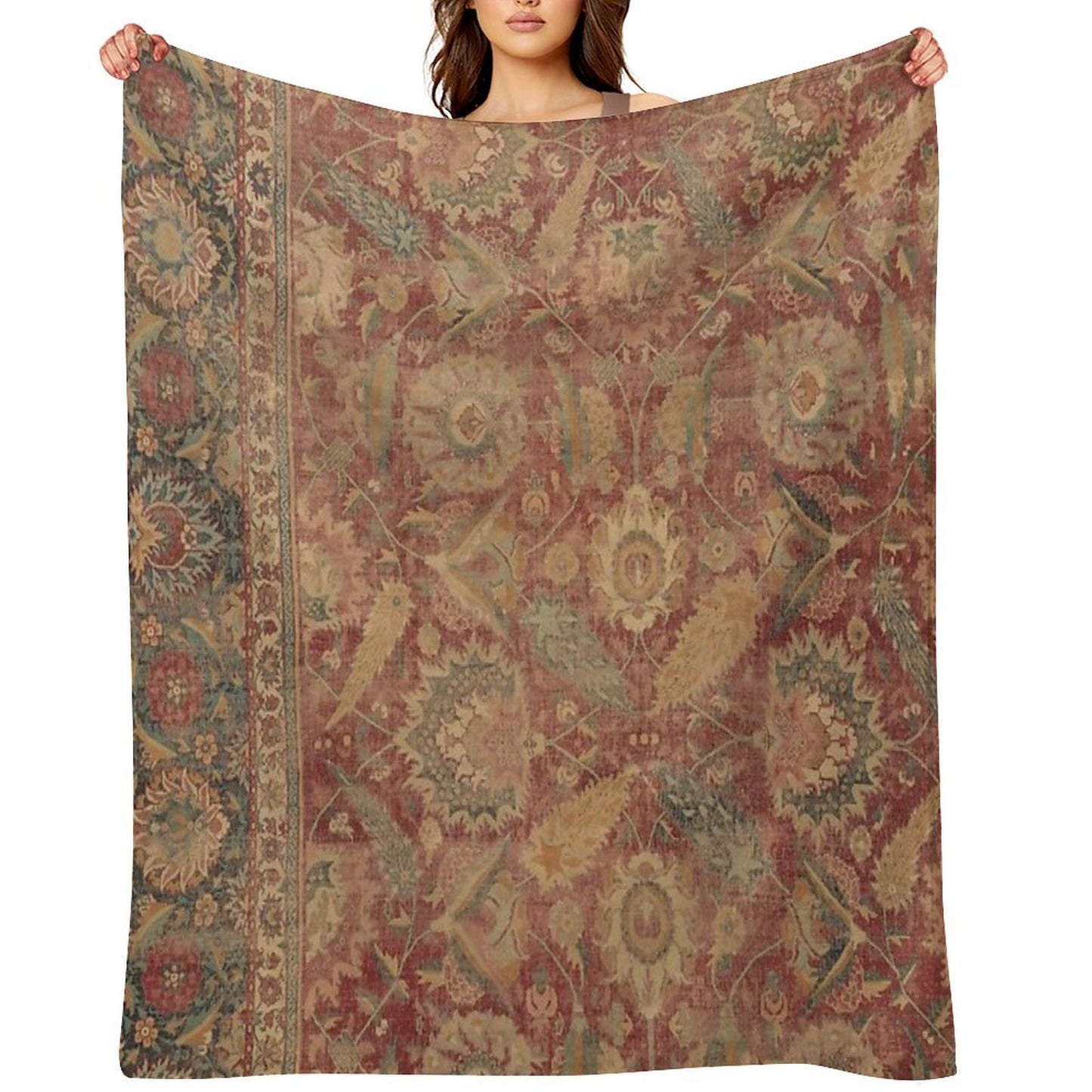 Antique Kilim Throw Blanket