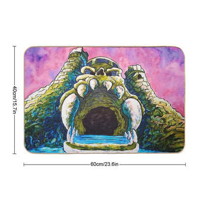 Castle Grayskull Watercolor Painting Bath Mat