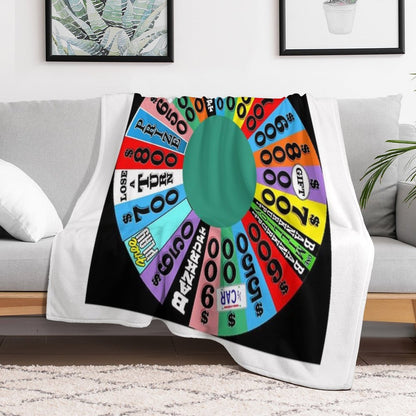 Wheel with Prizes, $ Amounts Throw Blanket