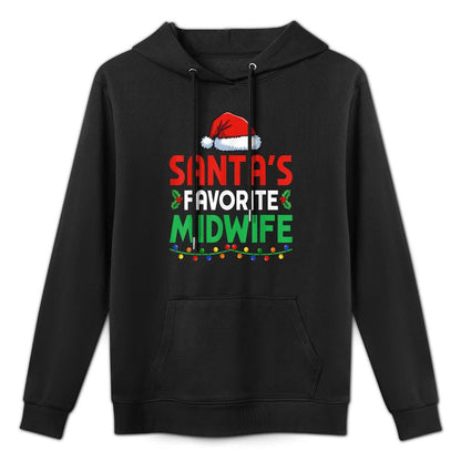 Santas Favorite Midwife Christmas LD Nurse Baby Catcher Casual Wear Hoodie