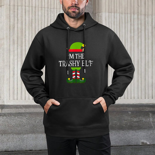 Im The Trashy Elf Family Matching Christmas Pajama Adjustable Hood Hoodie