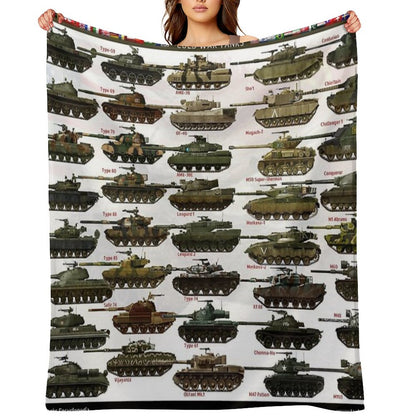 Cold War Main Battle Tanks Throw Blanket