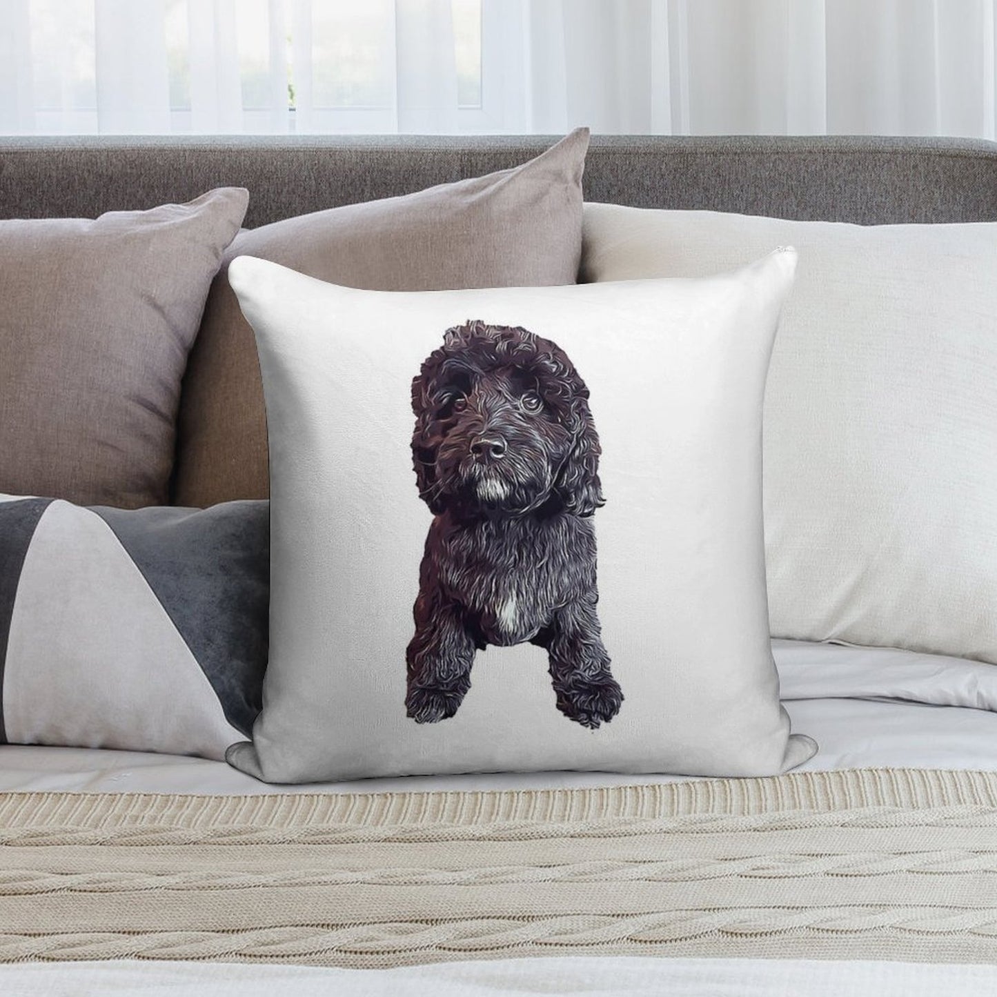 Cavapoo Cavoodle Cockapoo Cuteness Soft Durable Construction Throw Pillow